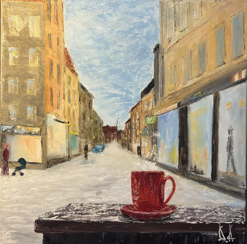 Oljemålning Morning Stillness av Dragan Avramovic