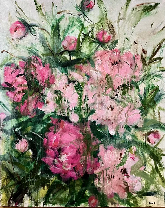Akrylmålning Blommor av Ilona SWAT