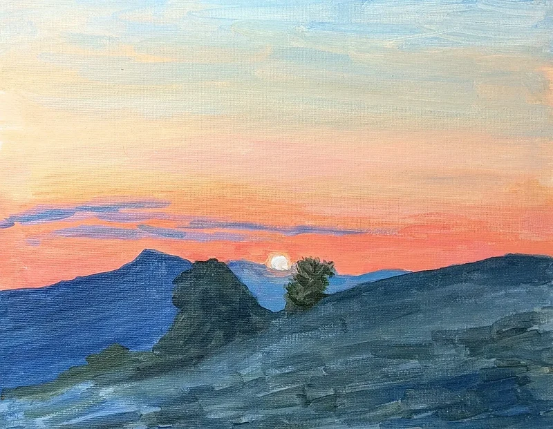 Oljemålning Sunrise in Le Marche av Timofey Makoveychuk