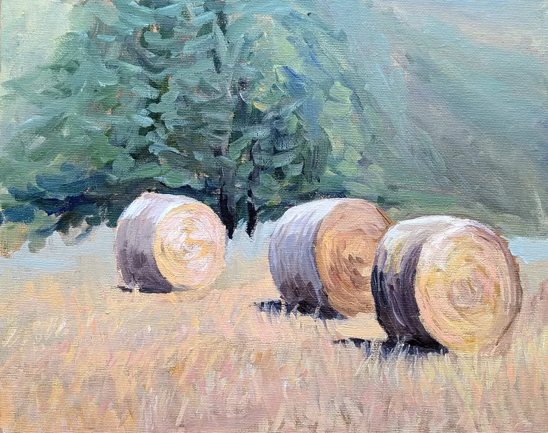 Oljemålning Haybales av Timofey Makoveychuk