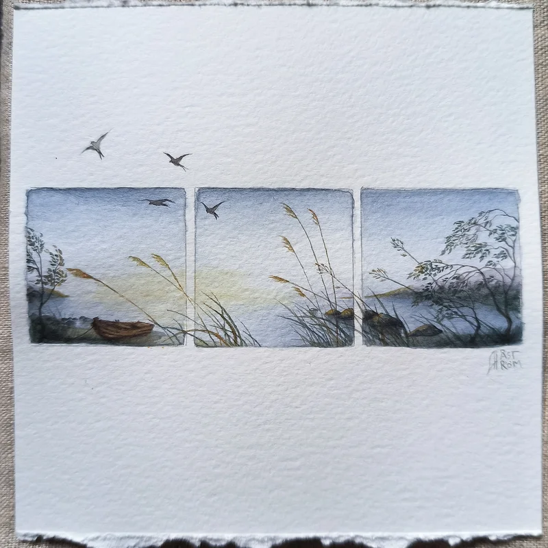 Akvarell Stillness av Anna Åström