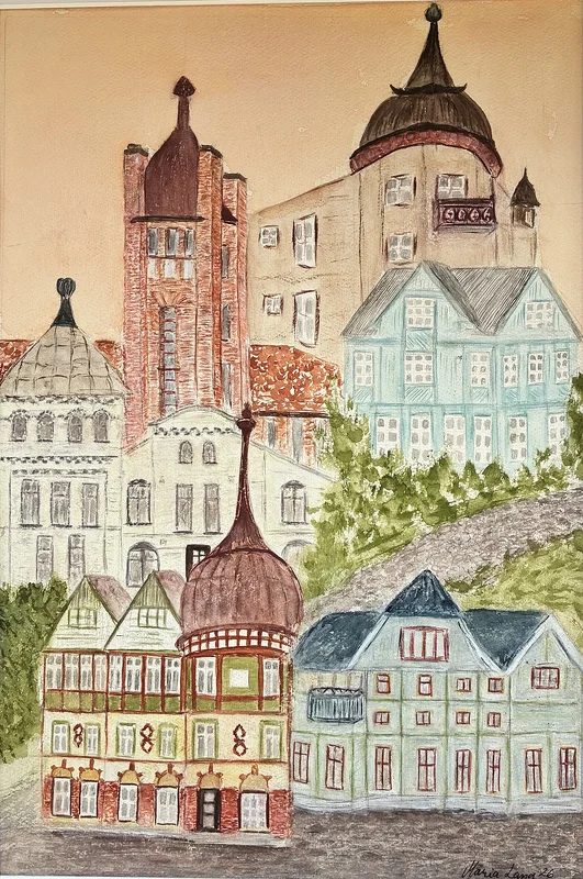 Akvarell ” Orsa ” av Maria Lang