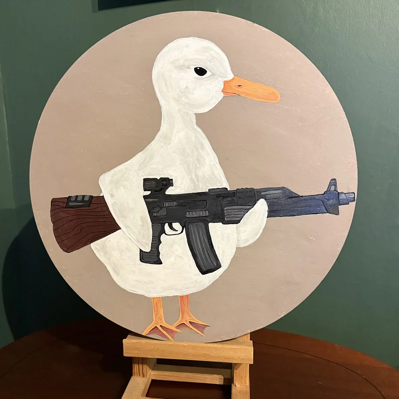 Akrylmålning Duck-you av Gabriella Kroon