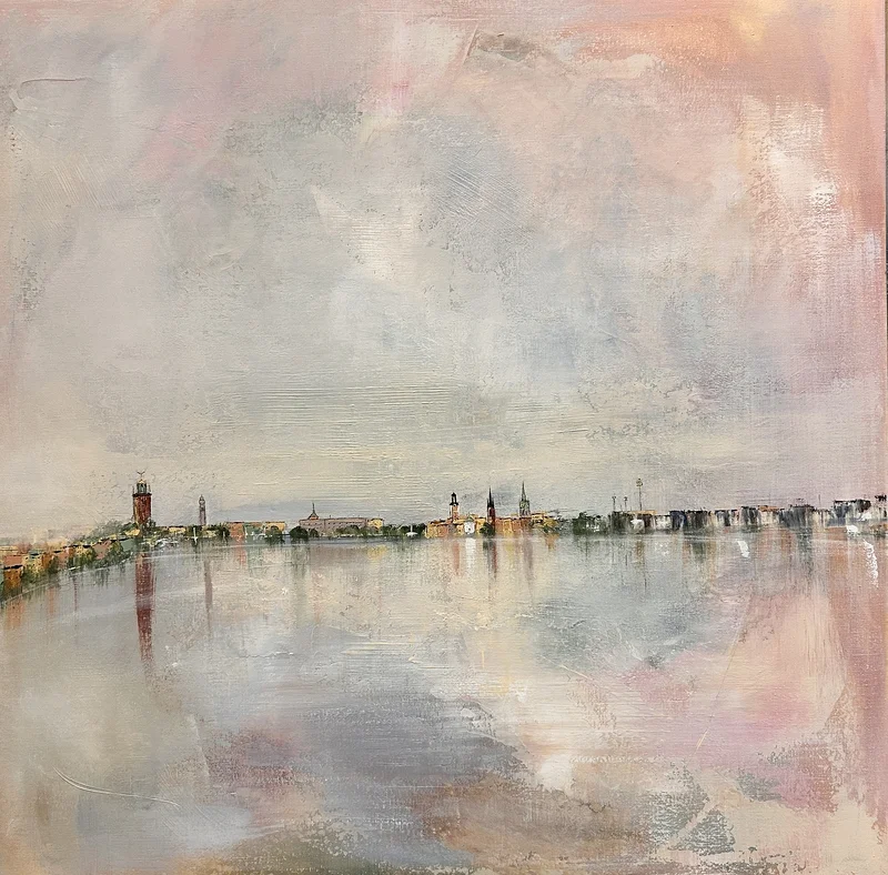 Akrylmålning När dagen ljusnar av Ulrica Halling Olsson_art Stockholm