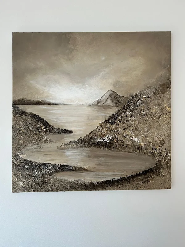 Akrylmålning Where Silence Dwells av Sandra Aurora Vikingsjäl