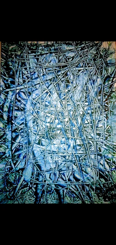 Akrylmålning Blue thoughts av Ronald Rumell