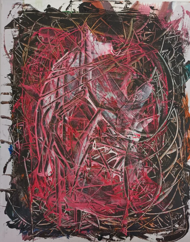 Akrylmålning Red danger av Ronald Rumell