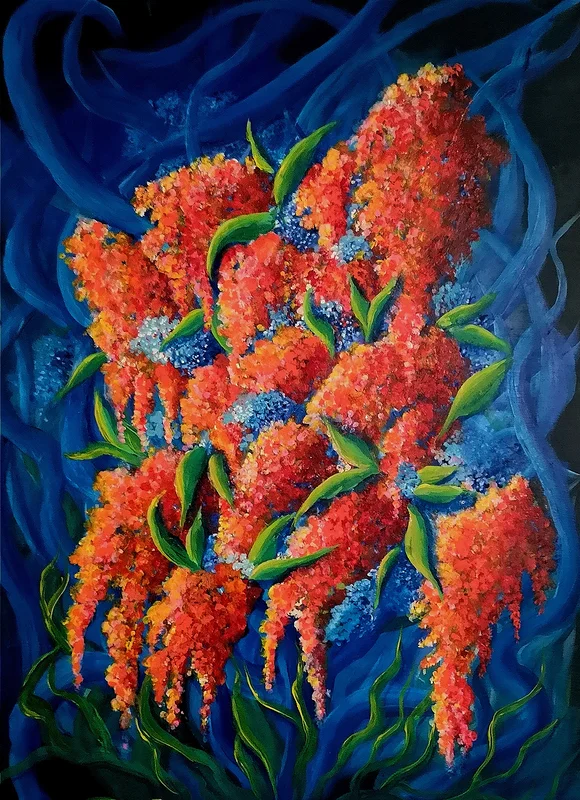 Akrylmålning Flowerdream av Maria Borgring ( Fd Lindberg)