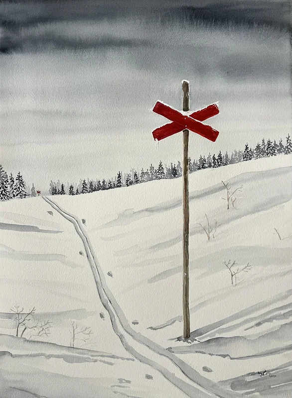 Akvarell Turskidor av Catarina Hjort Tolstoy