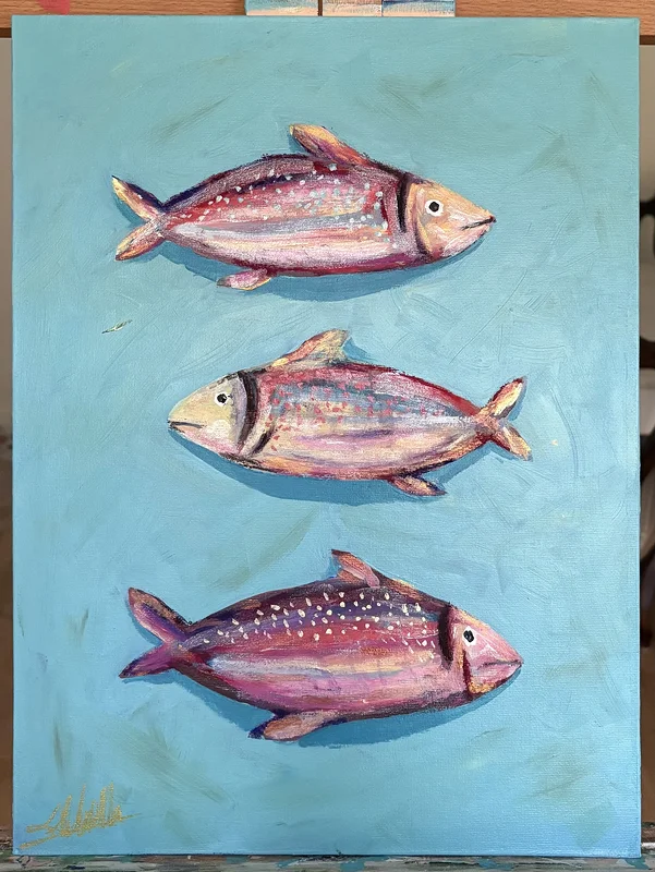 Akrylmålning Untitled #6 av Emmas Nova Watolla