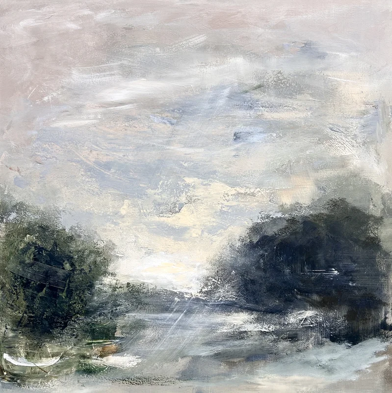 Akrylmålning Skogsbryn & vattendrag av Ulrica Halling Olsson_art Stockholm