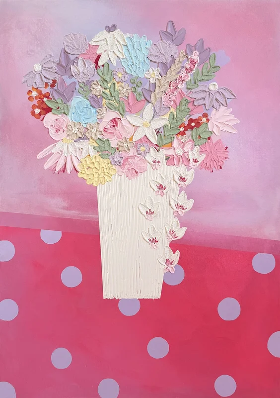Akrylmålning Floral av Sabine Rådlund
