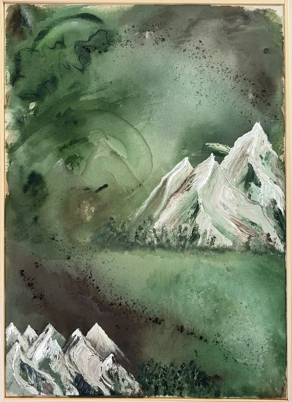 Akrylmålning Mountain view av Sabine Rådlund