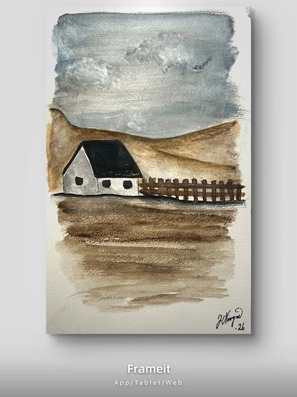 Akvarell The cottage av Johanna Norrgård