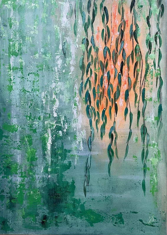 Akrylmålning Evening Veil av Judit Hedelius