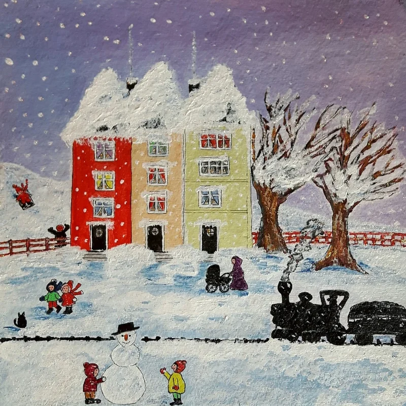 Akrylmålning Snöyra av Rose-Marie Österström