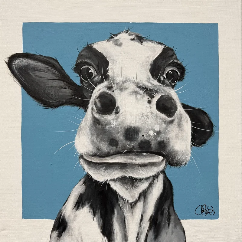 Akrylmålning COW 529 HILMA av Matilda Skoglund