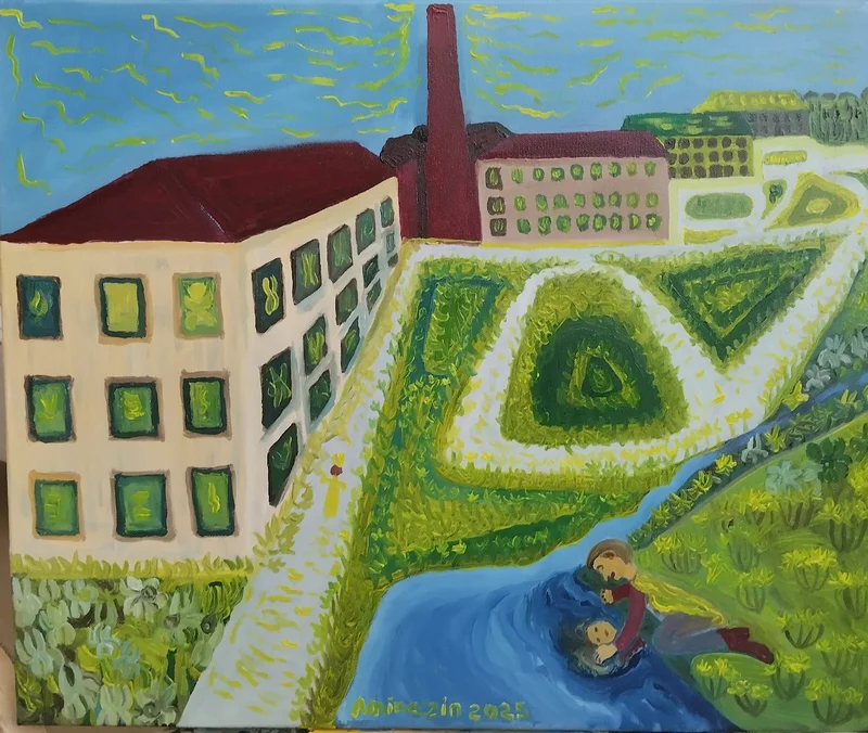 Oljemålning En narciss vid vatten av Aminazin Van-Gogin