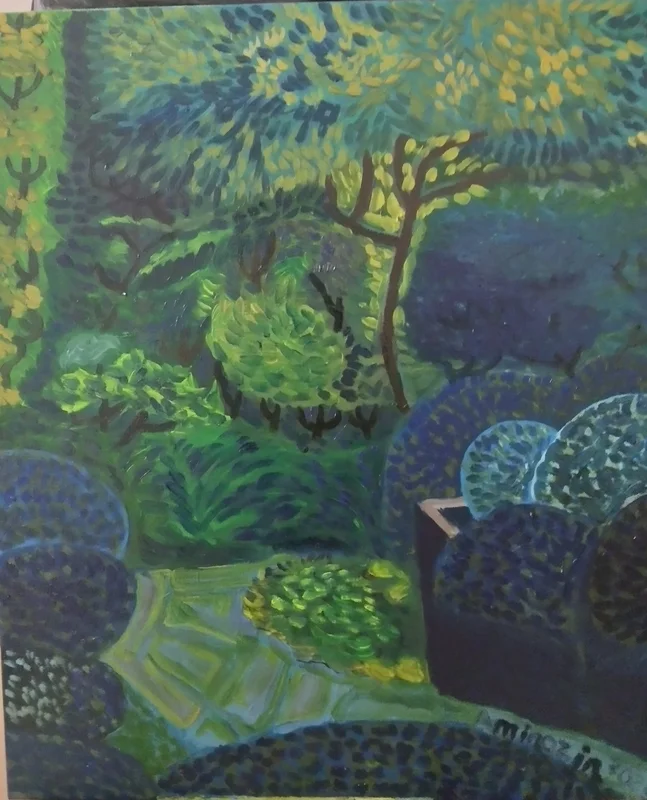 Oljemålning Den blågröna vägen av Aminazin Van-Gogin