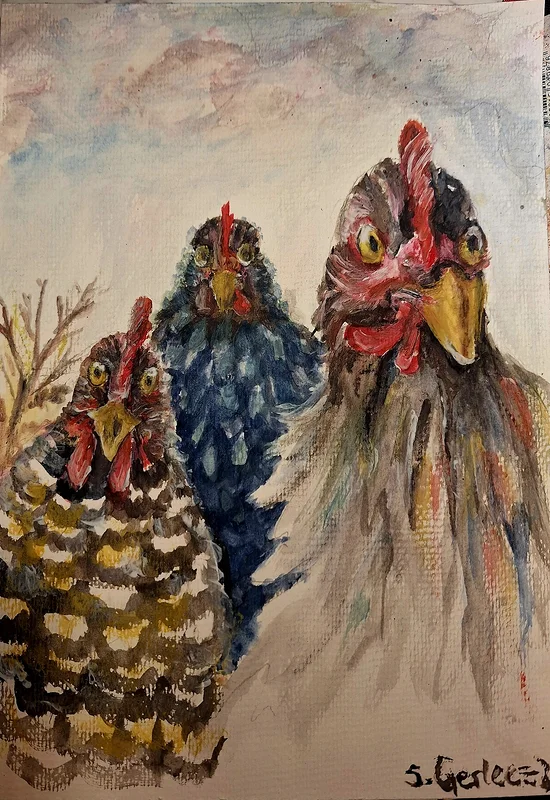 Akvarell The Gang av Susanne Gerlecz