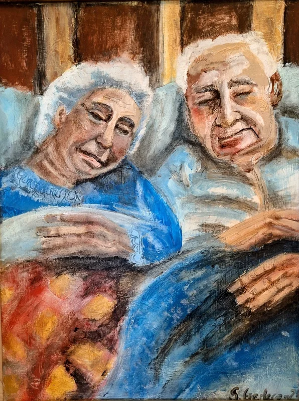 Akrylmålning Sova bredvid dig av Susanne Gerlecz