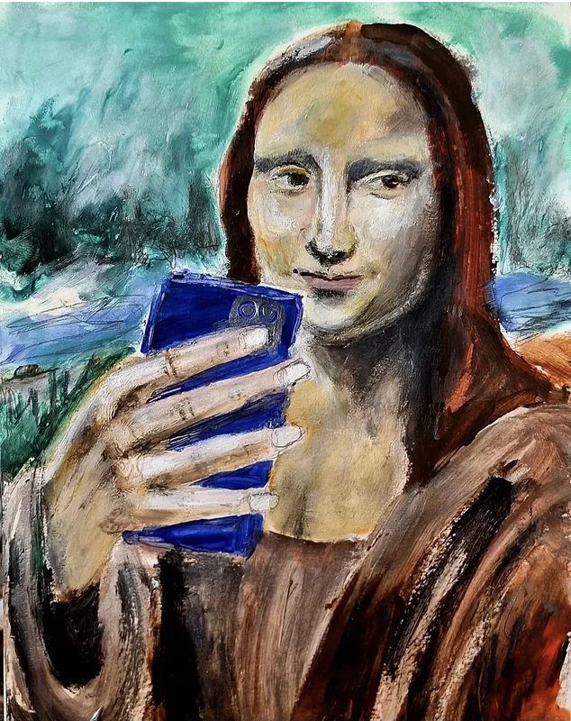 Akrylmålning Selfie av Susanne Gerlecz