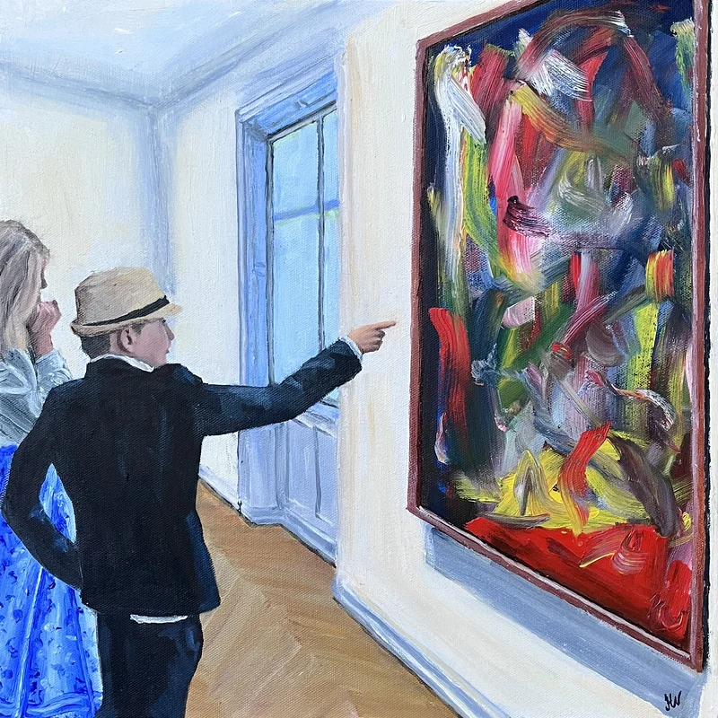 Oljemålning Konstkännaren av Hanna Wistrand