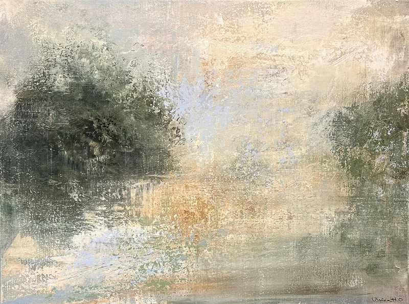 Akrylmålning Skimrande höst av Ulrica Halling Olsson_art Stockholm