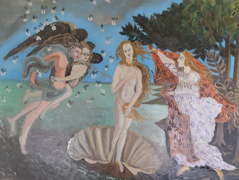 Oljemålning En kopia av Sandro Botticelli:" Venus födelse" av Aminazin Van-Gogin