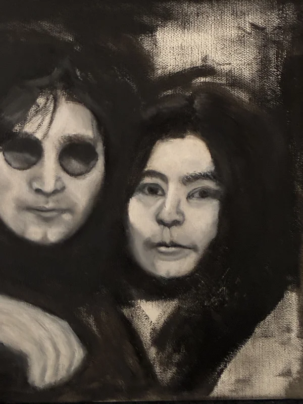 Oljemålning Älskade paret John Lennon och Oko Ono av Elise Vakepea