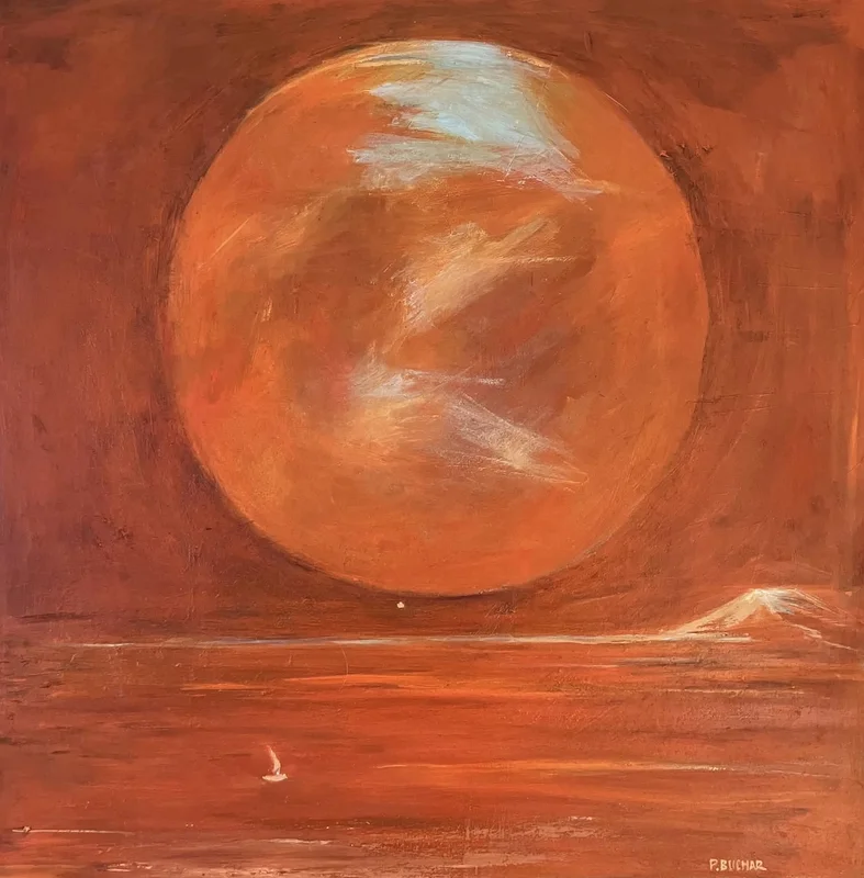 Oljemålning "Sailing home" av Peter Buchar