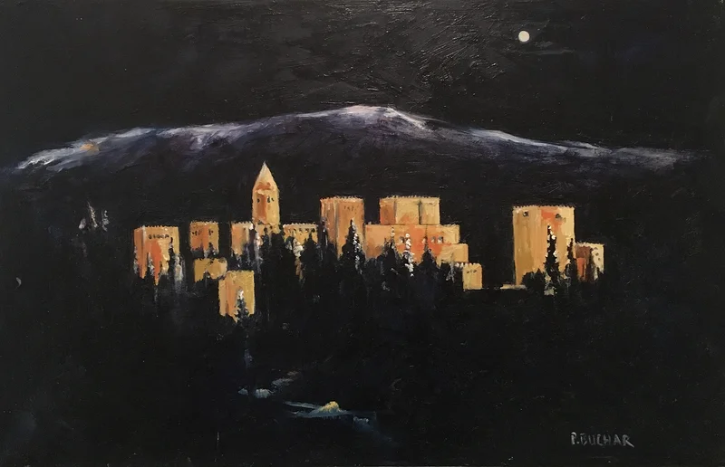 Oljemålning "Alhambra" av Peter Buchar