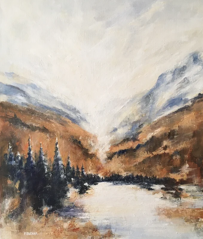 Oljemålning "The Rockies" av Peter Buchar