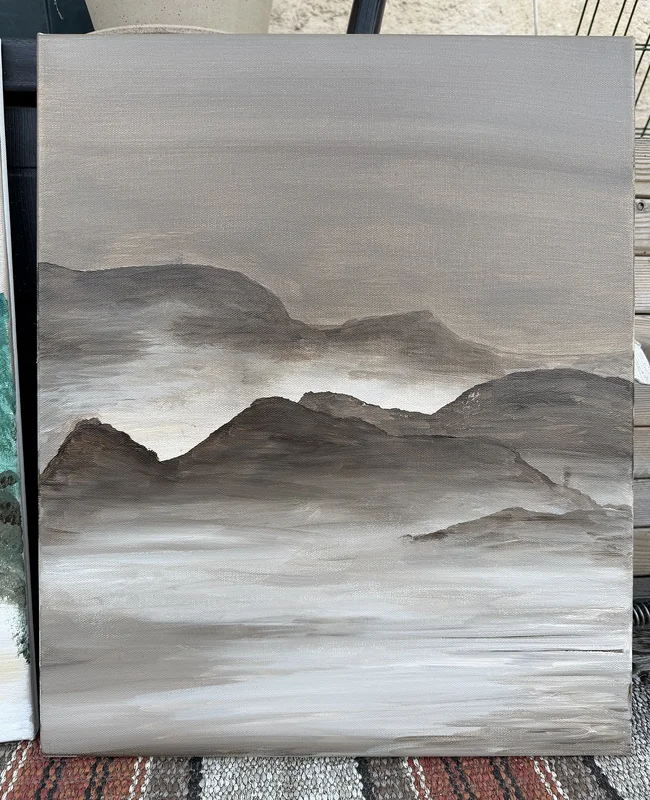 Akrylmålning Mountains av Helena "fotohella_art” Bergman