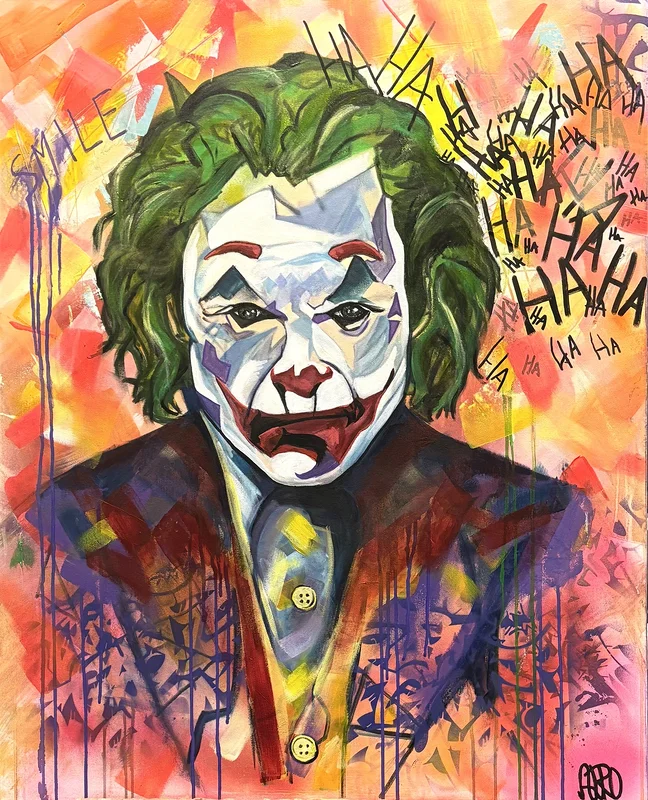 Akrylmålning PUT A SMILE ON av Ann-Louise Rosvall ART