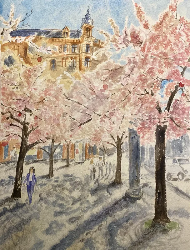 Akvarell Järntorget av Lakshmi Vijayan