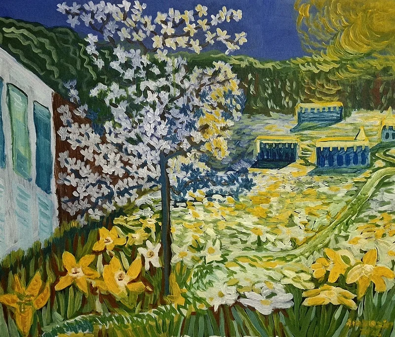 Akrylmålning Majmånad av Aminazin Van-Gogin