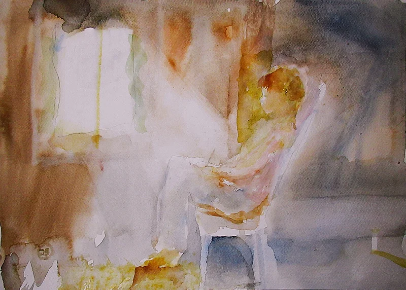 Akvarell Me as the Young Artist av Jan Söderman