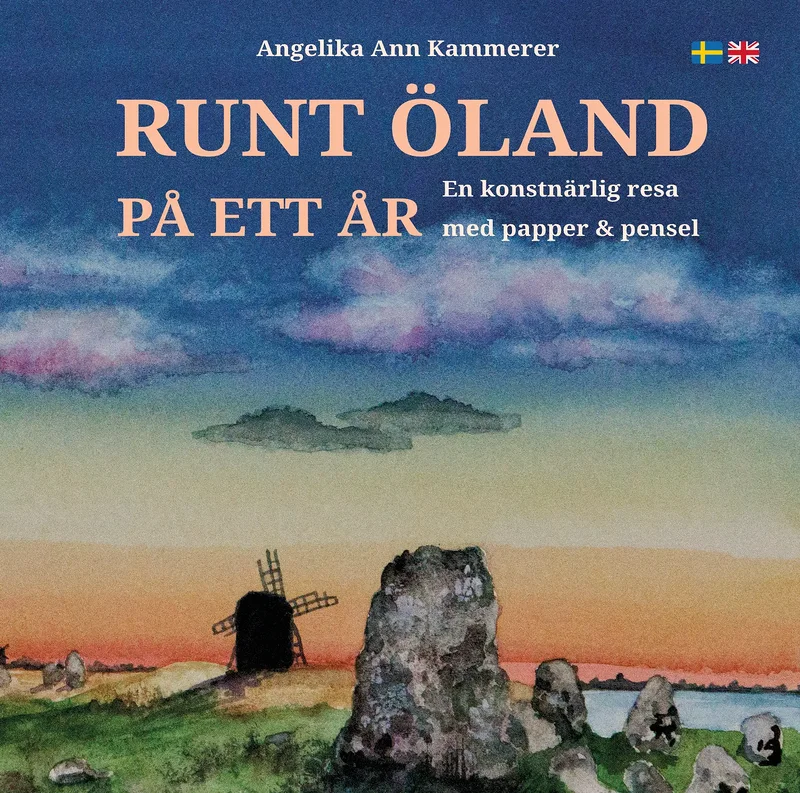 Akvarell Cover "Runt Öland på ett år" av Angelika Ann Kammerer