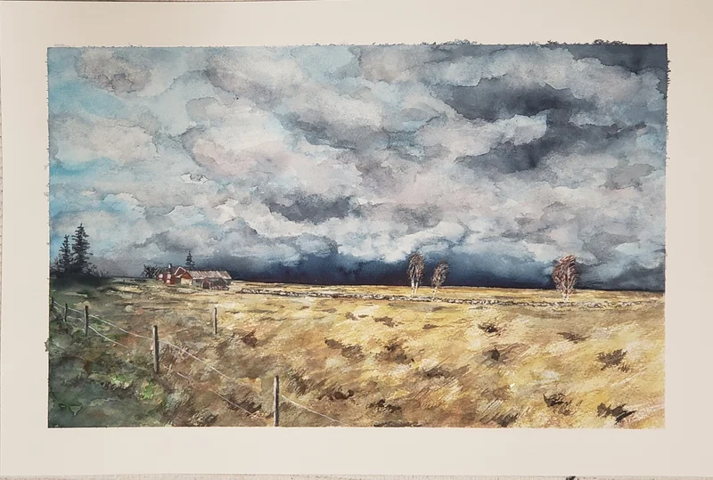 Akvarell Nr 14 - Himlen över Hulterstad av Angelika Ann Kammerer