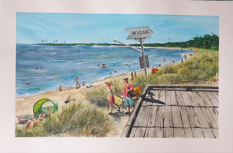 Akvarell Nr 33 - Homrevet av Angelika Ann Kammerer