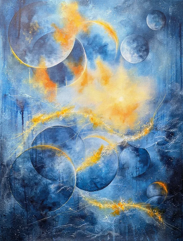 Akrylmålning Whispers of the universe av Tutta Domenstam