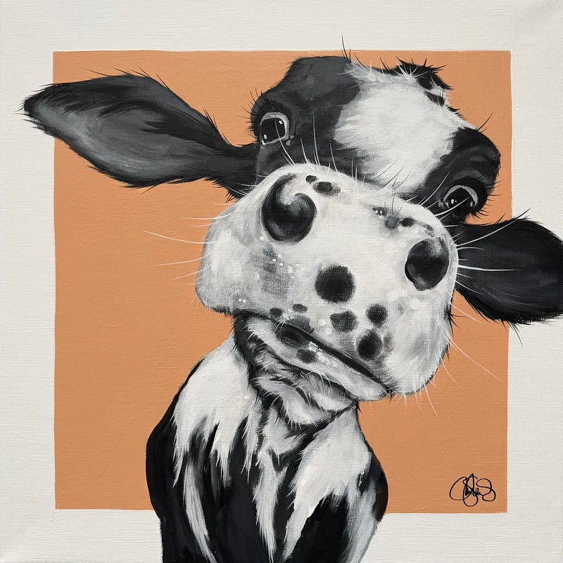Akrylmålning COW 532 Ragna av Matilda Skoglund