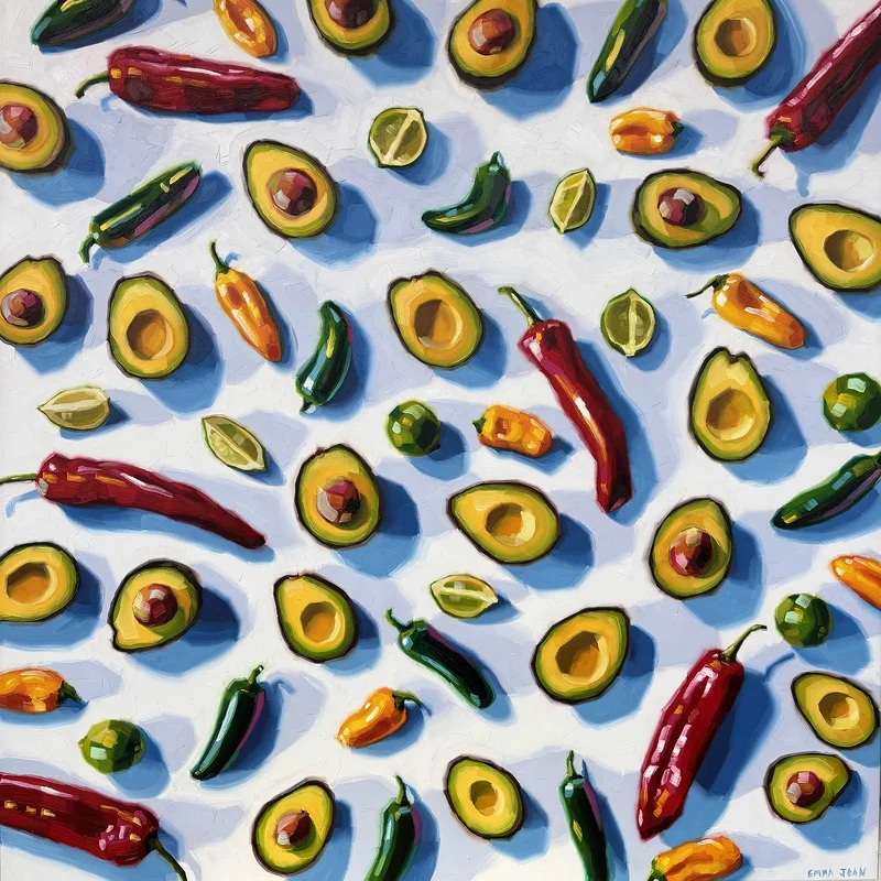 Oljemålning Holy Guacamole! av Emma Joan