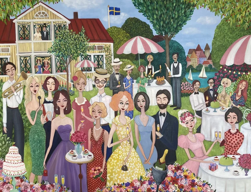 Oljemålning Sommarbröllop av Weronika Hagerling