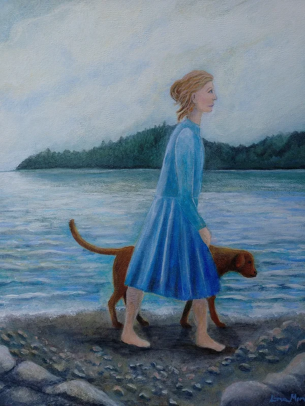 Akrylmålning Promenad av Lena Marvet