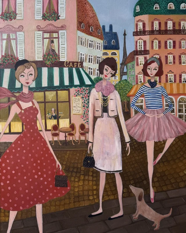 Oljemålning Vårdag i Paris av Weronika Hagerling
