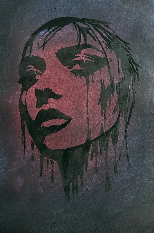 Akrylmålning Hon lät de rinna av Ann-Christin (Acmpainting) Martinsson