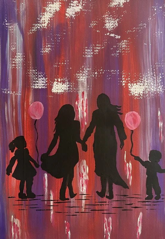 Akrylmålning I ljusregnet går vi av Ann-Christin (Acmpainting) Martinsson