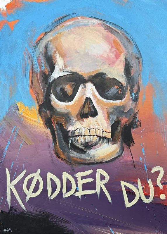 Akrylmålning Kødder du? av Adam Lunderup